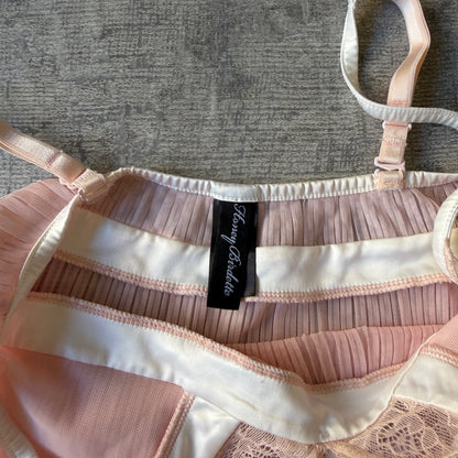Honey Birdette Pastel Pink Cami Lace Trim Size XS Womens Y2K            -F69