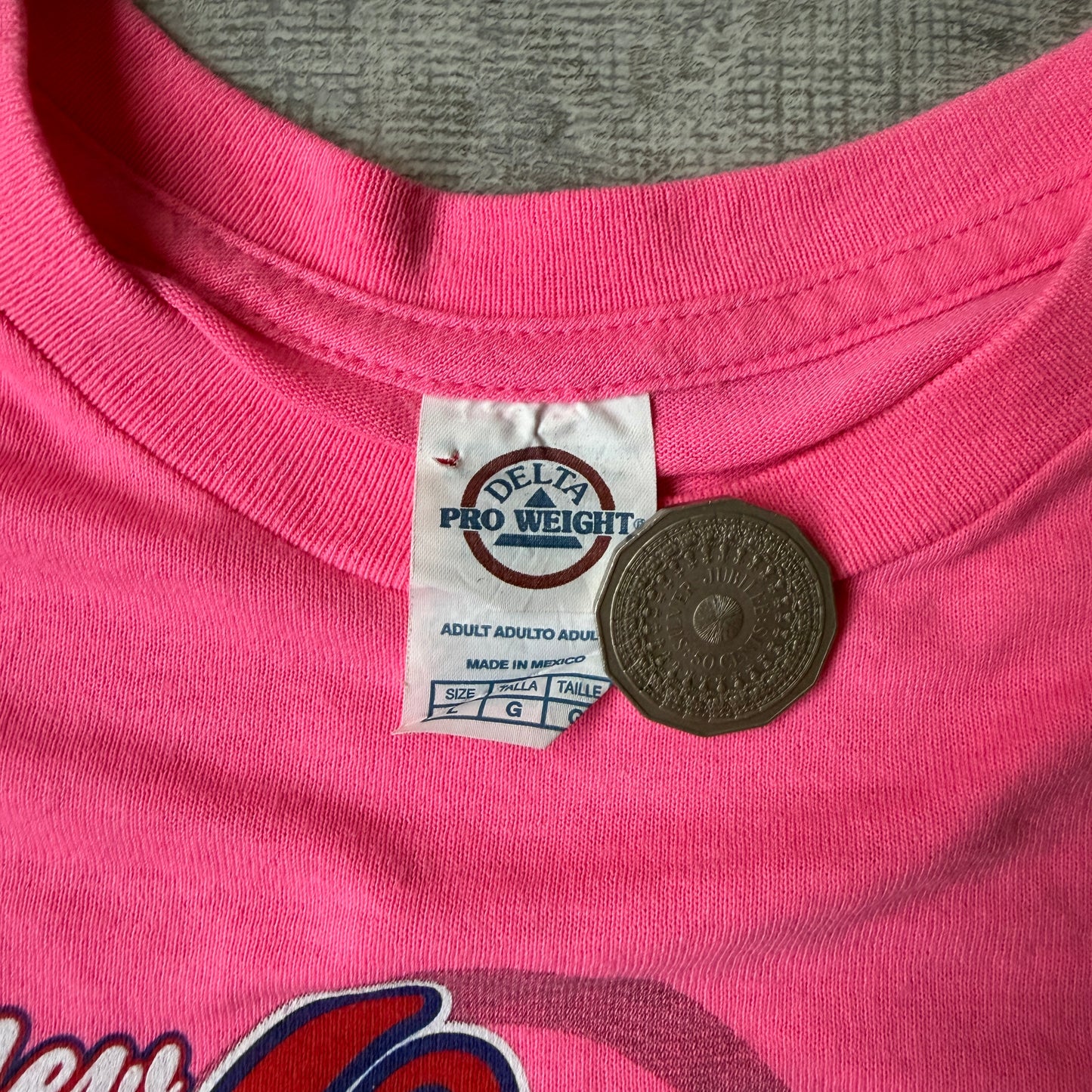 Mr October Pink Y2K Baby Graphic T Shirt Size L Mens            -G43