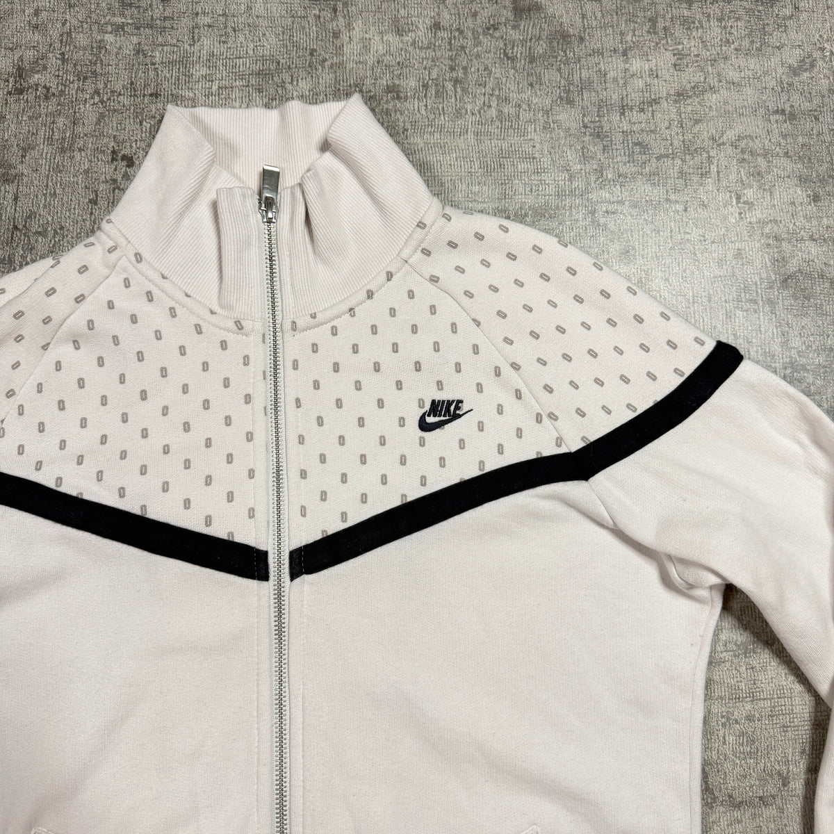 Nike Y2K Track Jacket Size L Womens White Black Dotted                -D21