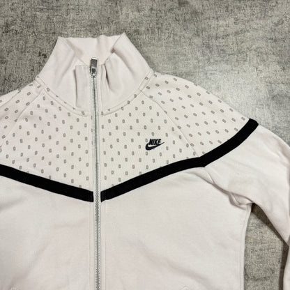 Nike Y2K Track Jacket Size L Womens White Black Dotted                -D21