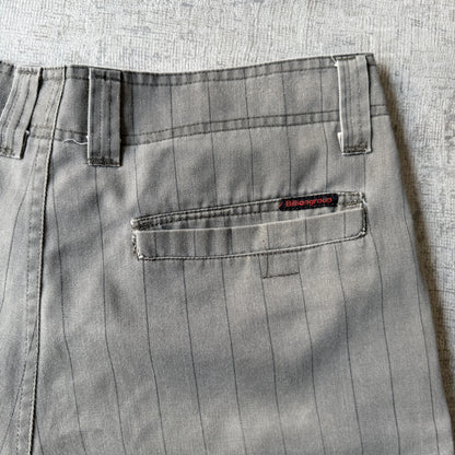 Billiongroup Y2K Baggy Grey Cargo Shorts Size M/32 Pinstripe             -B56