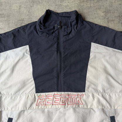 Reebok Womens Quarter Zip Pullover Jacket Size S Womens Navy White         -H33