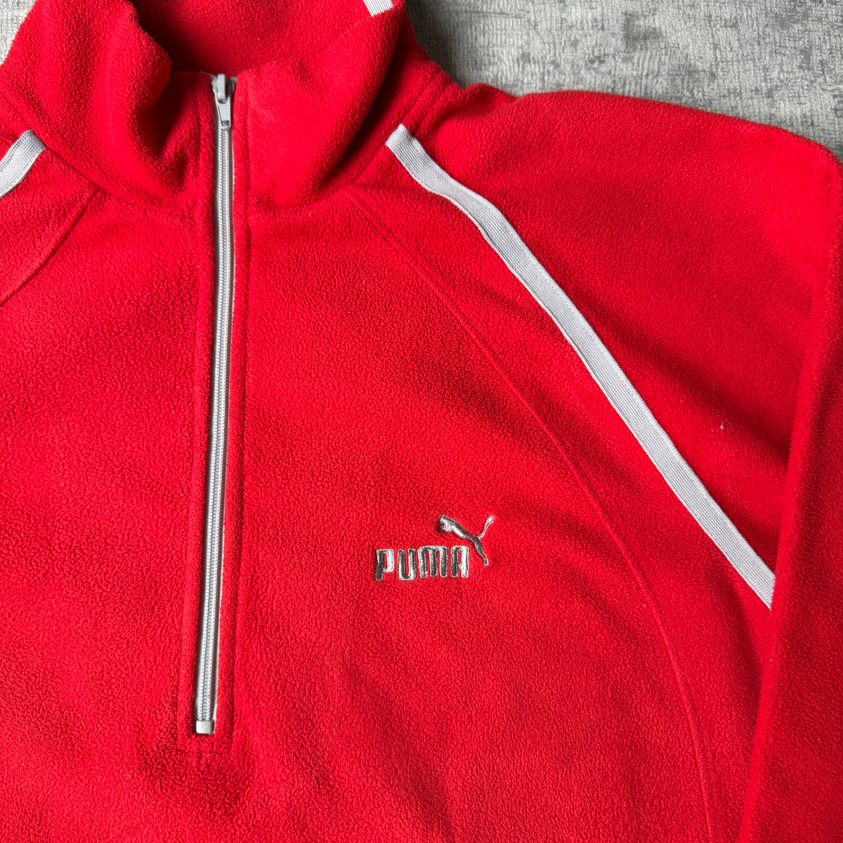 Puma Vintage Red Fleece Quarter Zip Jumper Size M Mens            -G22