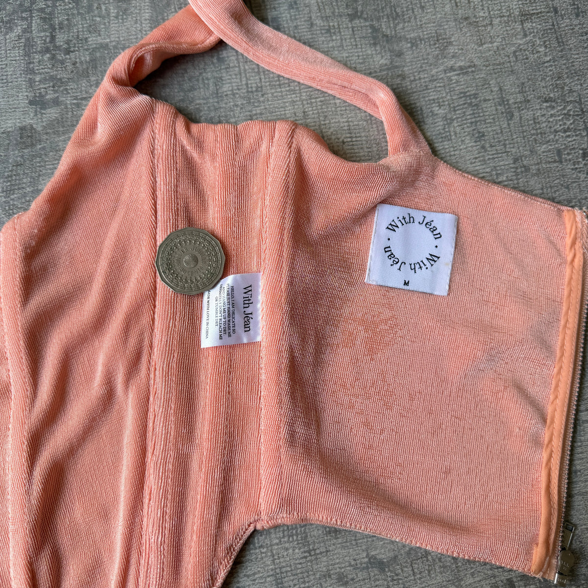 With Jean Womens Salmon Pink Corset Top Size M Womens            -H64