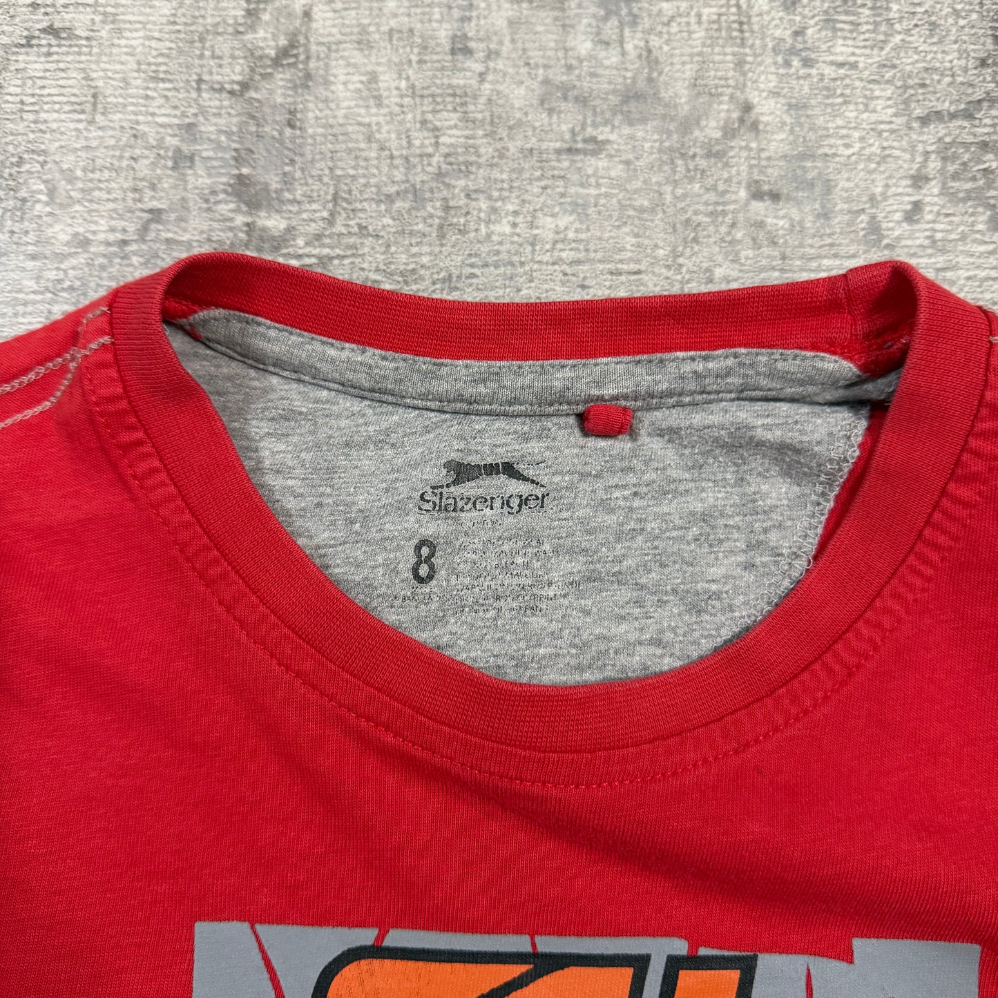 Slazenger Y2K Baby Tee Red Graphic Top Size 8Y Fits XS Womens                -I45