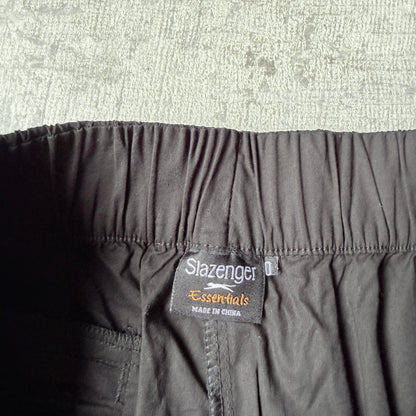Slazenger Y2K Womens Baggy Athletic Shorts Size 10 Black White       -G8