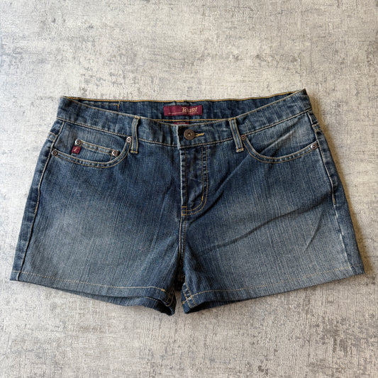 Vintage Taunt Womens Denim Micro Shorts Size 9 Womens Dark Blue Denim             -A44
