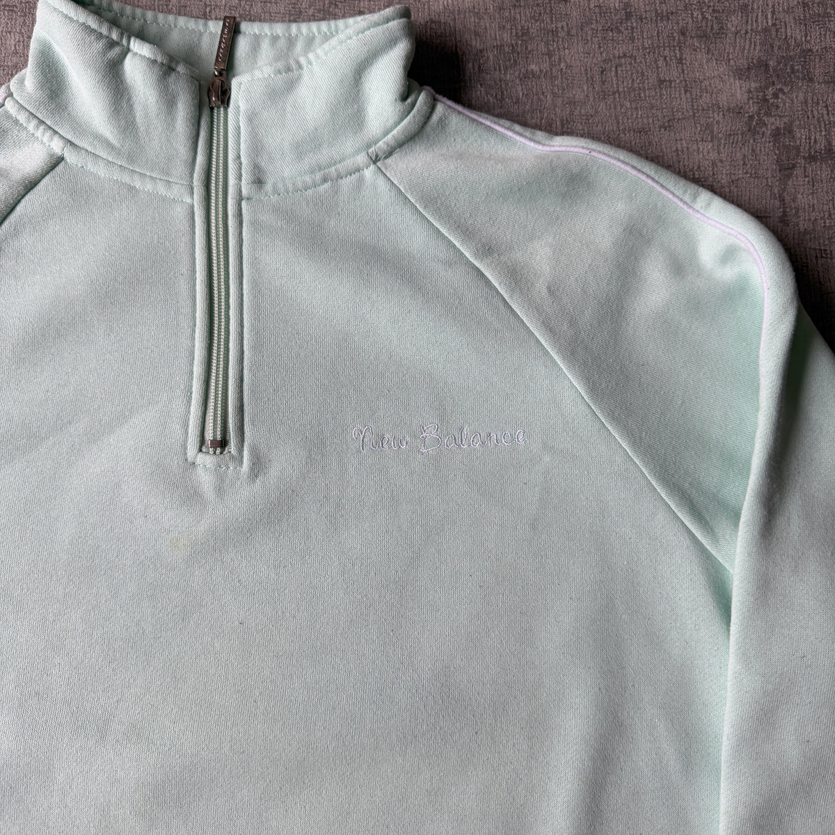 New Balance Vintage Womens Quarter Zip Jumper Size M Mint Green                  -F24