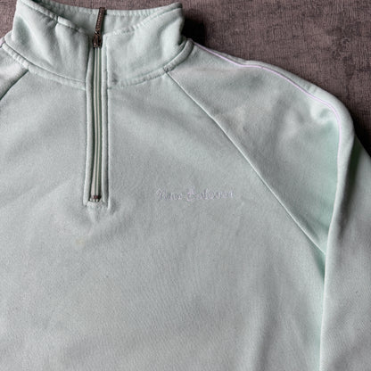 New Balance Vintage Womens Quarter Zip Jumper Size M Mint Green                  -F24