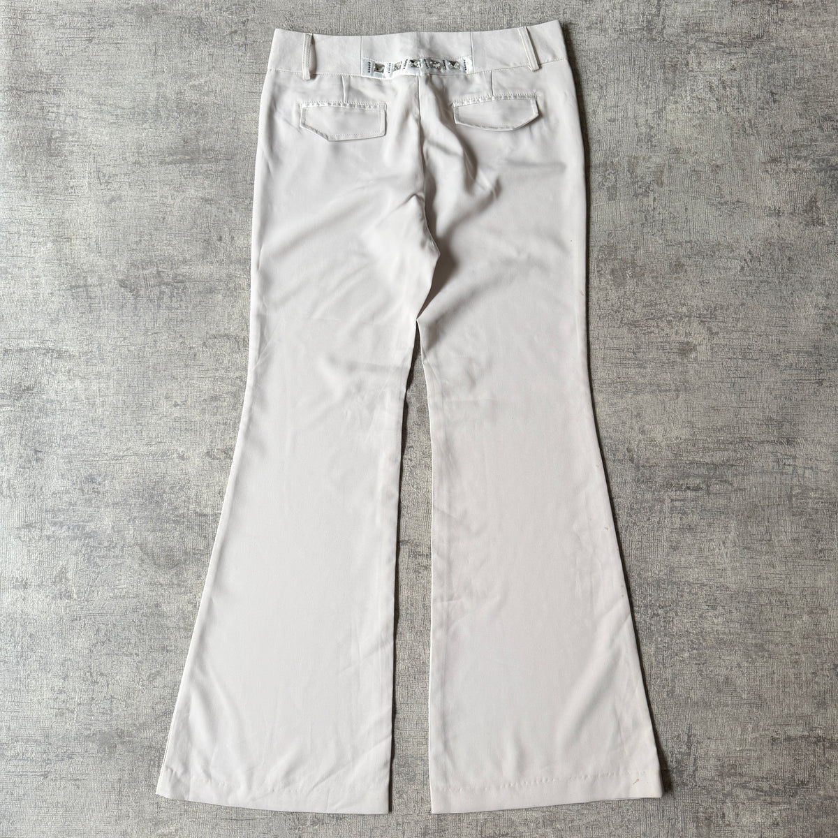 Womens Vintage White Flare Dress Pants Size 32 Low Rise              -F6