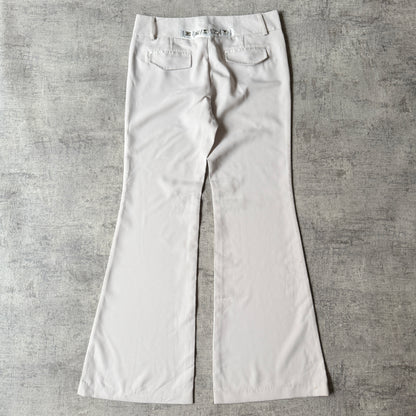 Womens Vintage White Flare Dress Pants Size 32 Low Rise              -F6
