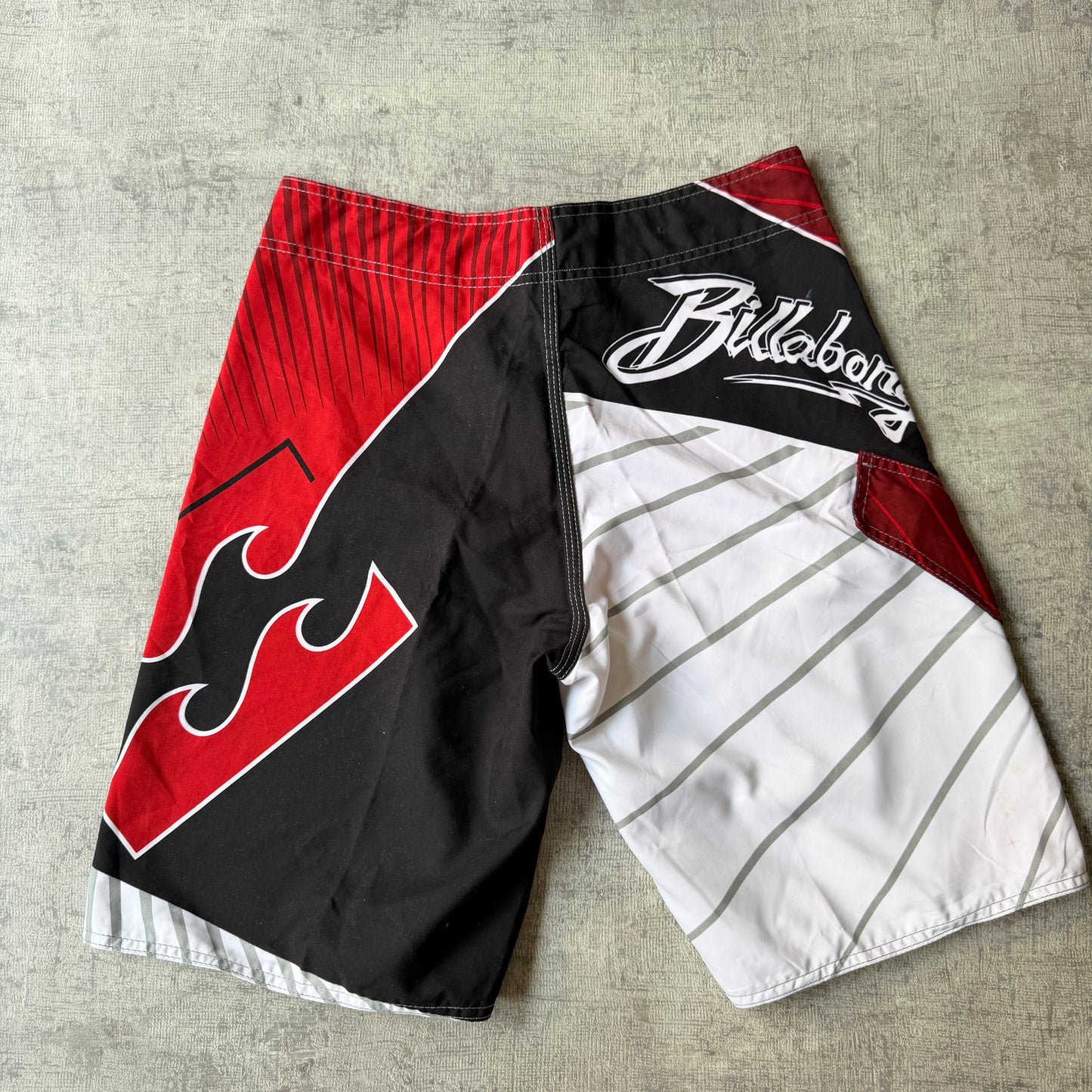Billabong Y2K Boardies Size 32 Red Black White NWT'S             -B57