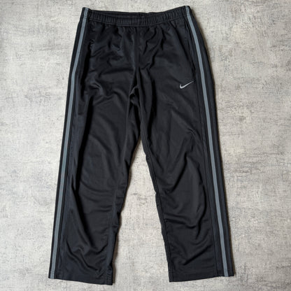 Nike Y2K Baggy Track Pants Size M Black/ Grey Pants Embroidered Logo                  -B38