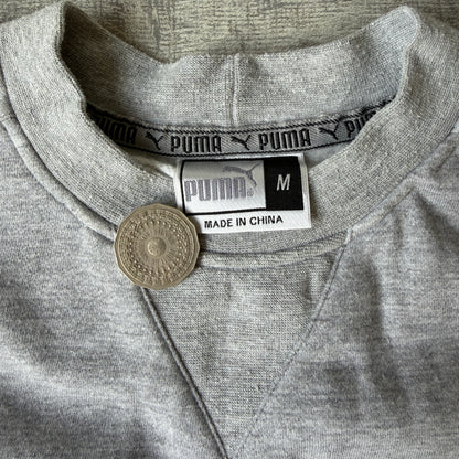 Puma Vintage Grey Sweater Size M Mens Logo Graphic                  -E30