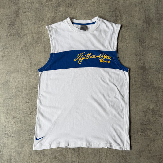 Nike Y2K Boca Juniors Singlet Top Size L Mens White Blue Tank      -A24