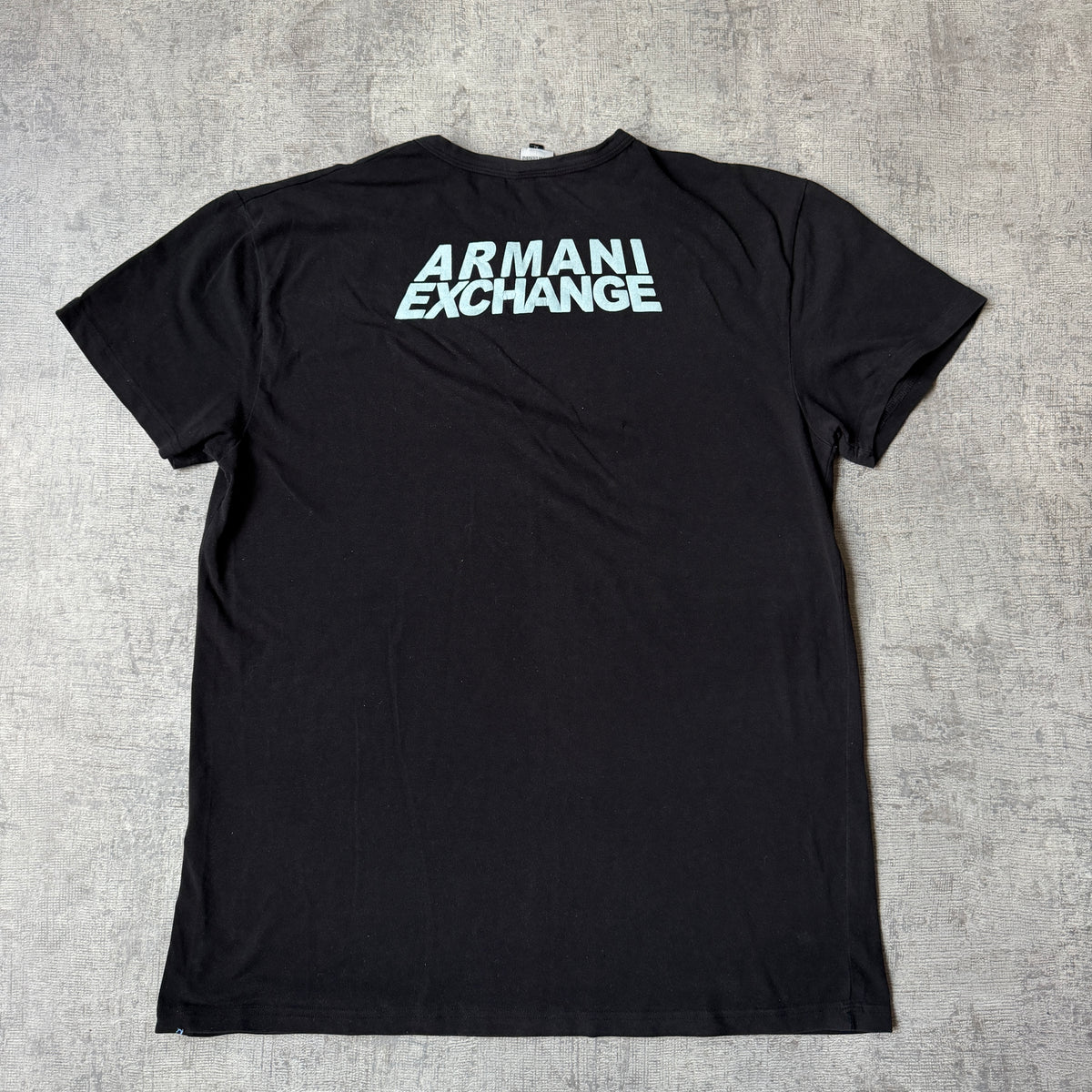 Armani Exchange Y2K Graphic T Shirt Size XL Mens Black Blue Tee            -G50