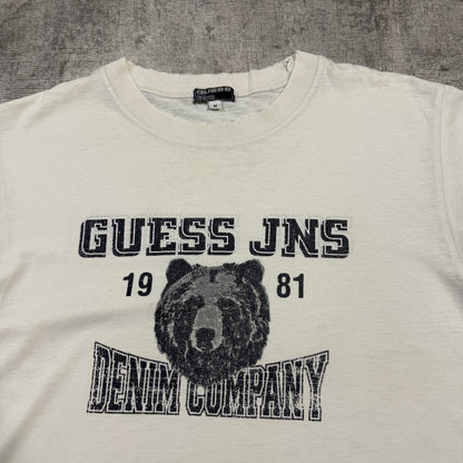 GUESS Jeans Men’s Vintage Graphic Tee Size M Mens Cream Top              -I56