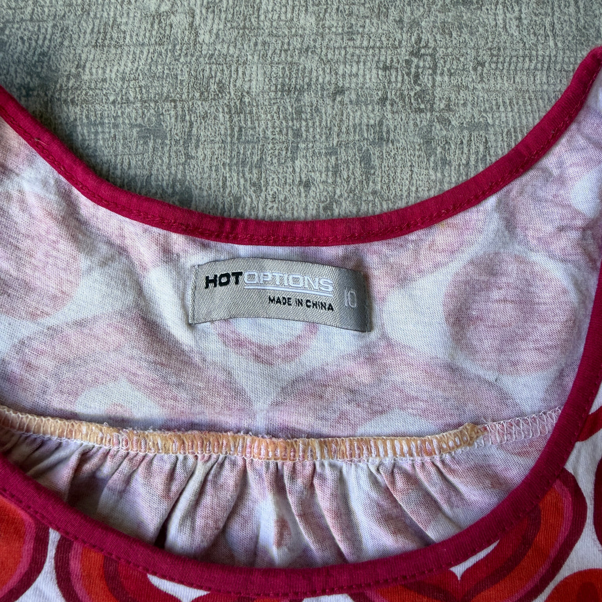 Hot Options Womens Y2K Red & White Top Size 10 Scoop Neck Blouse             -E63