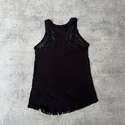 Armani Exchange Womens Y2K Black Sequin Tank Top Size S Womens           -B30
