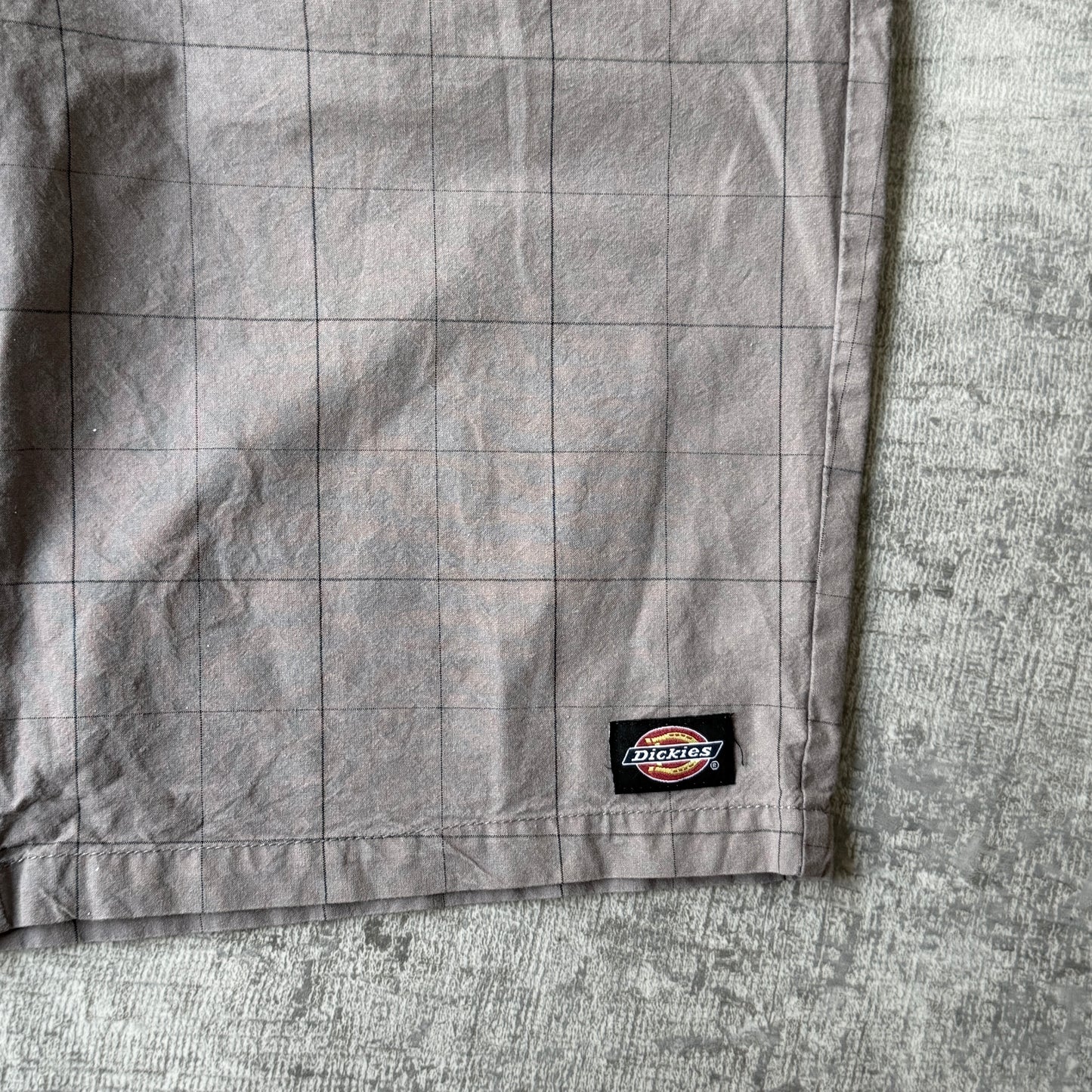 Dickies Baggy Grey Cargo Shorts Size 34 Mens Plaid Y2K              -D12