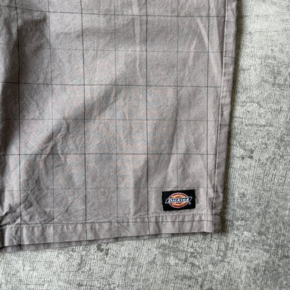 Dickies Baggy Grey Cargo Shorts Size 34 Mens Plaid Y2K              -D12