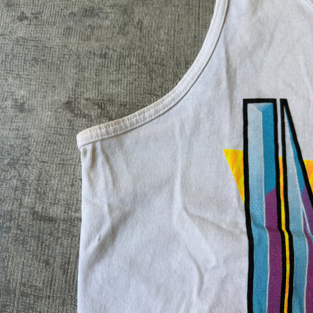 Indy Car 90 Vintage Singlet Size L Mens White Fruit Of The Loom    -A9