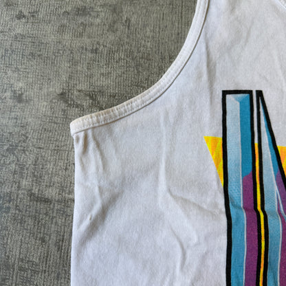Indy Car 90 Vintage Singlet Size L Mens White Fruit Of The Loom    -A9