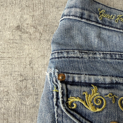 GUESS Womens Y2K Low Rise Flare Jeans Size 27 Blue Denim          -D17