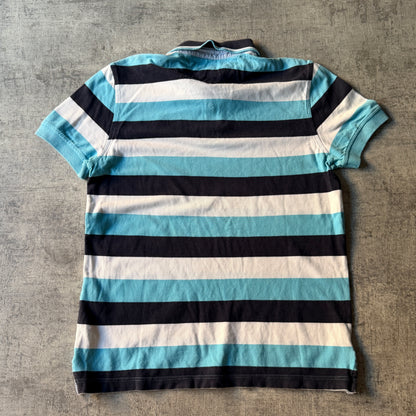 Tommy Hilfiger Mens Y2K Striped Polo Shirt Size S Mens Blue Top         -D56