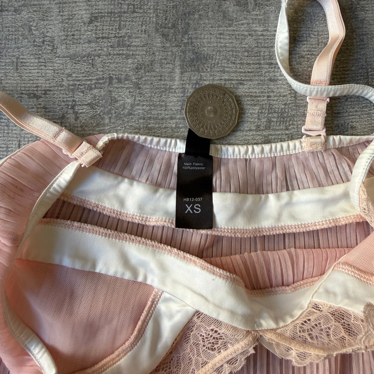 Honey Birdette Pastel Pink Cami Lace Trim Size XS Womens Y2K            -F69