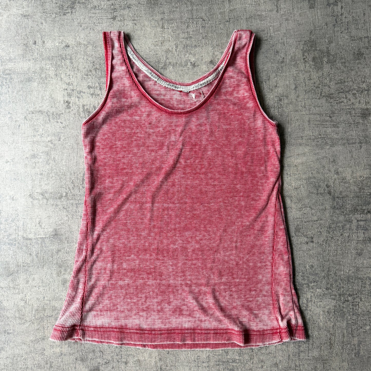 Lee Cooper Womens Y2K Tank Top Size Fits S Red Washed             -F57