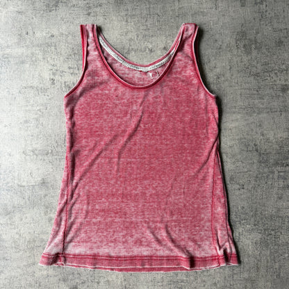 Lee Cooper Womens Y2K Tank Top Size Fits S Red Washed             -F57