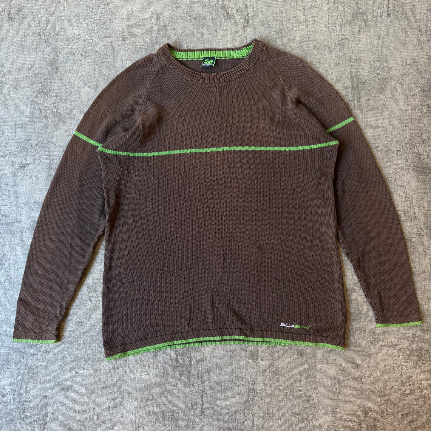 Billabong Y2K Brown Knitted Mens Sweater Size L Pullover               -E33