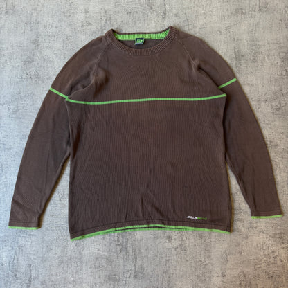 Billabong Y2K Brown Knitted Mens Sweater Size L Pullover               -E33