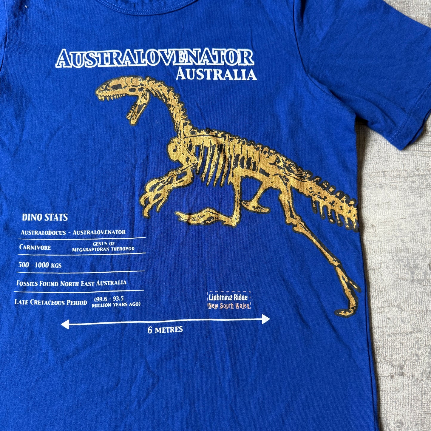 Vintage Womens Lightning Ridge Dinosaur Baby Tee Size 12Yrs Fits XS-S Womens          -F66