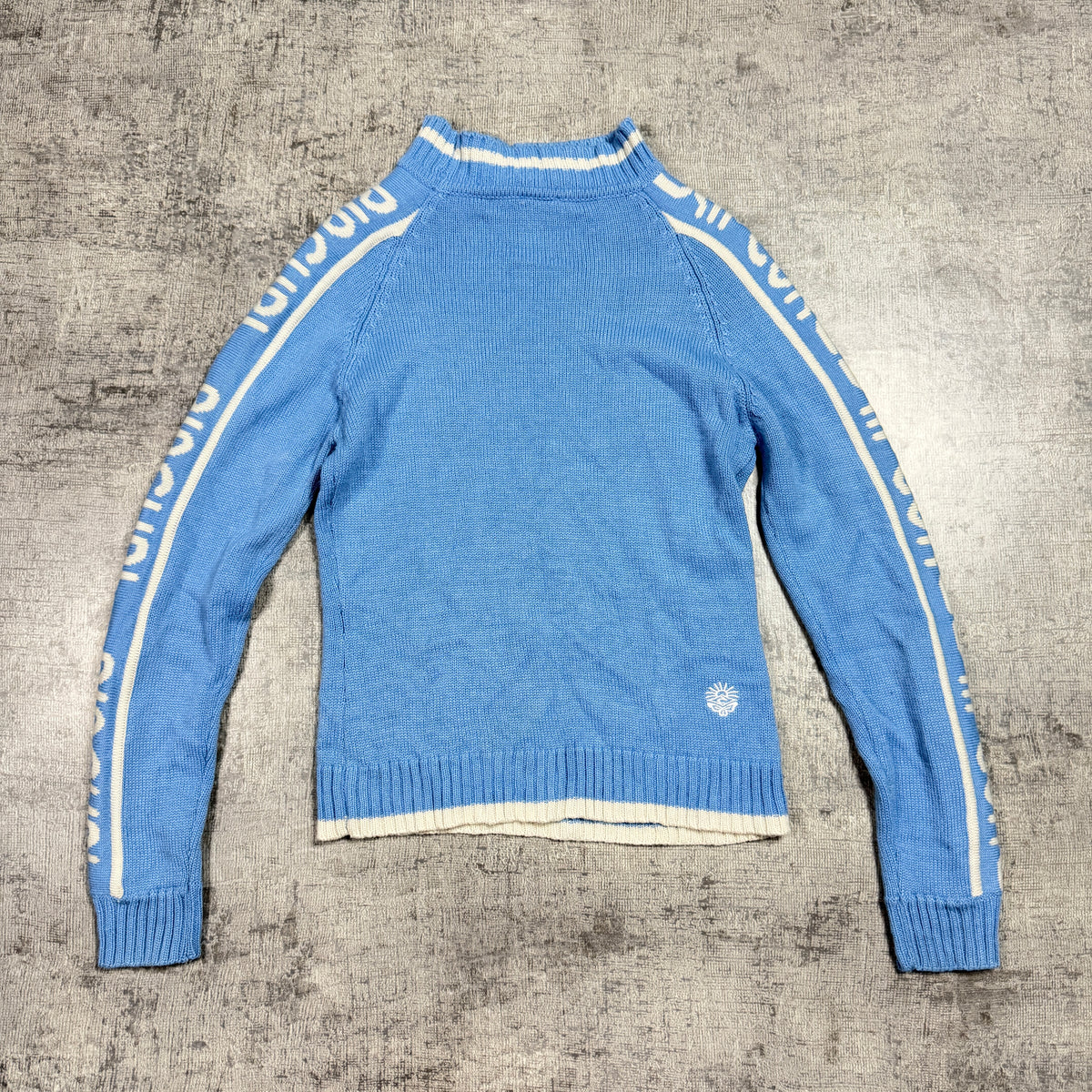 Ripcurl Vintage Pastel Blue Knitted Sweater Size 10 Womens Fitted                 -F35