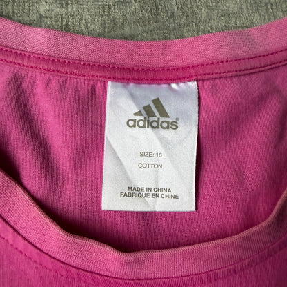 Adidas Women’s Y2K Pink “Cut like Diamonds” Graphic Tee Size 16          -F68