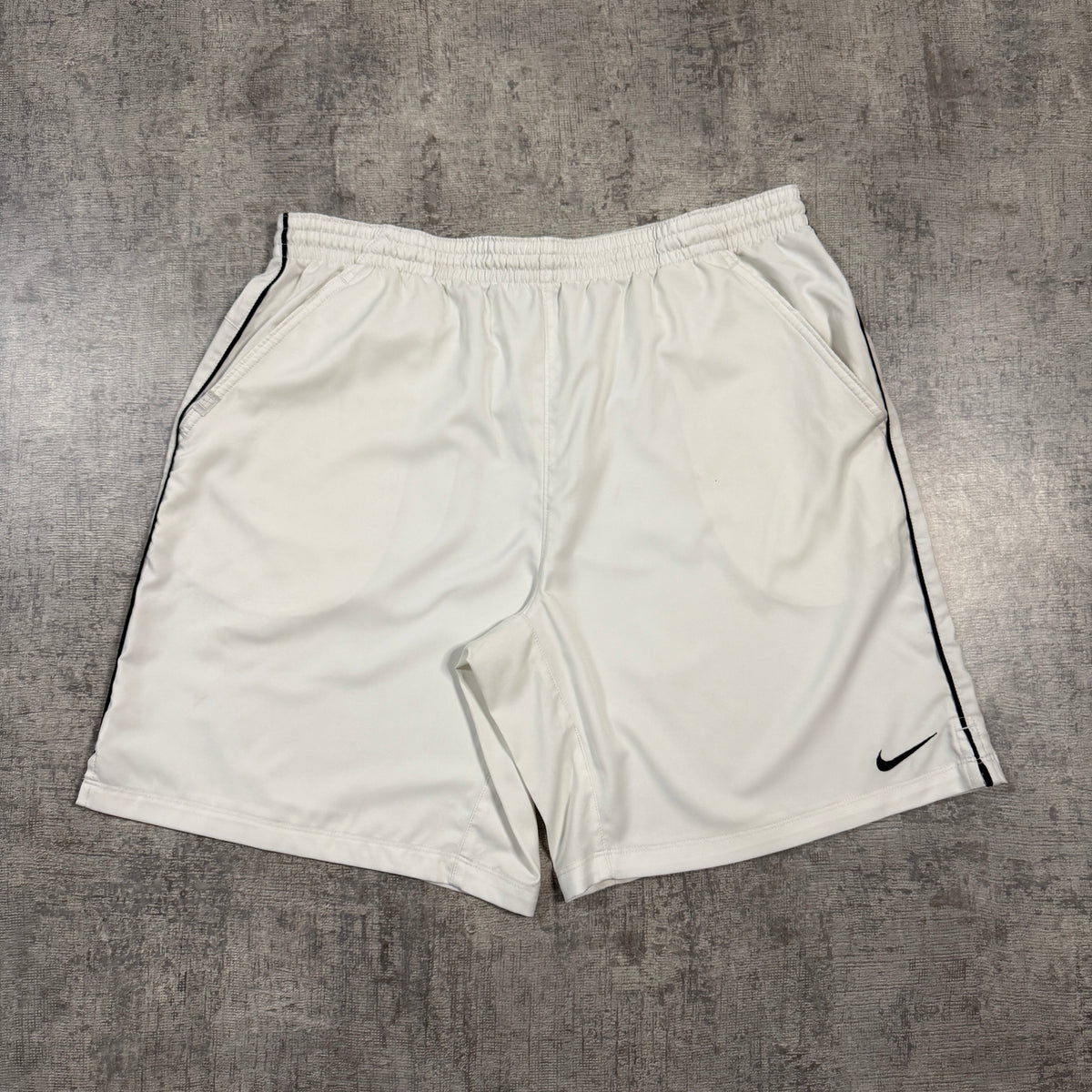 Nike Y2K Basketball Shorts Size L Mens White Black W’ Drawstring       -I20
