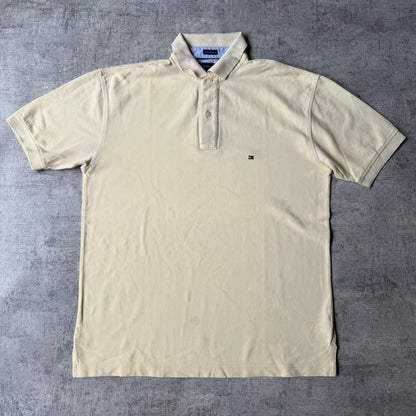 Tommy Hilfiger Pastel Yellow Polo Shirt Size M Mens Y2K             -E37
