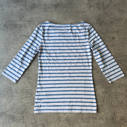 Tommy Hilfiger Womens Long Sleeve Shirt Size XS White/ Blue Striped Top NWT's        -A15