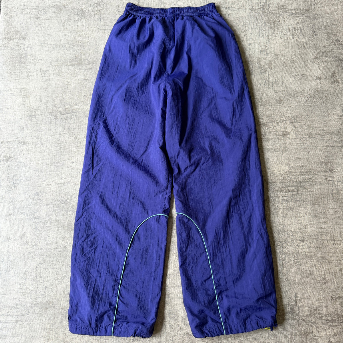 Reebok Baggy Y2K Track Pants Size S Blue/ Yellow Adjustable Ankles                -F12