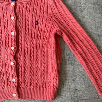 Polo Ralph Lauren Classic Pink Cable Knit Top Size 6Y Fits XXS-XS Womens          -D47