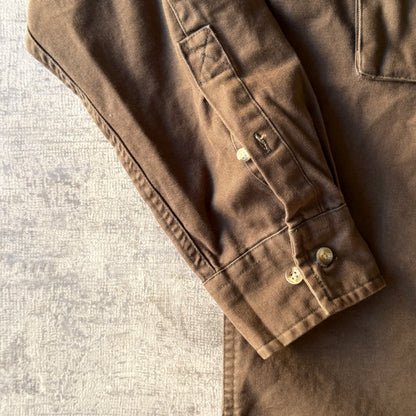 Timberland Button Up Shirt Size S Oversized Brown Thick              -B54