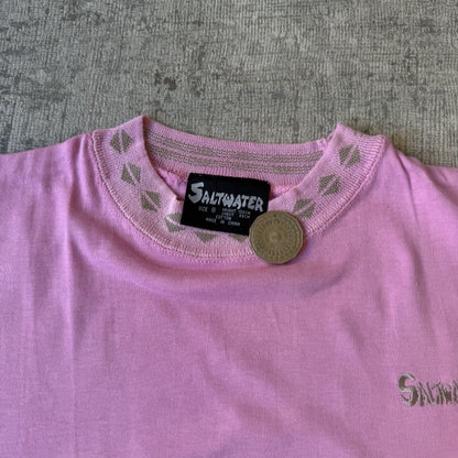 Saltwater Y2K Womens Pink Baby Tee Size 8Y Fits XS-S Womens            -D36