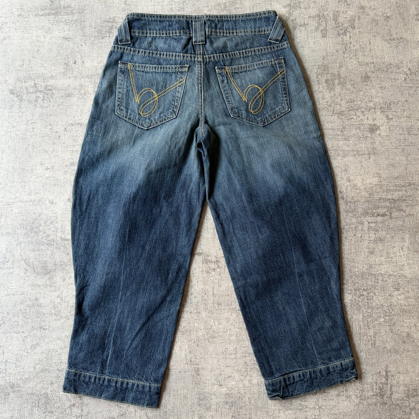 Bebe Y2K Denim Capris Size 25 Dark Blue 3/4 Pants             -B34