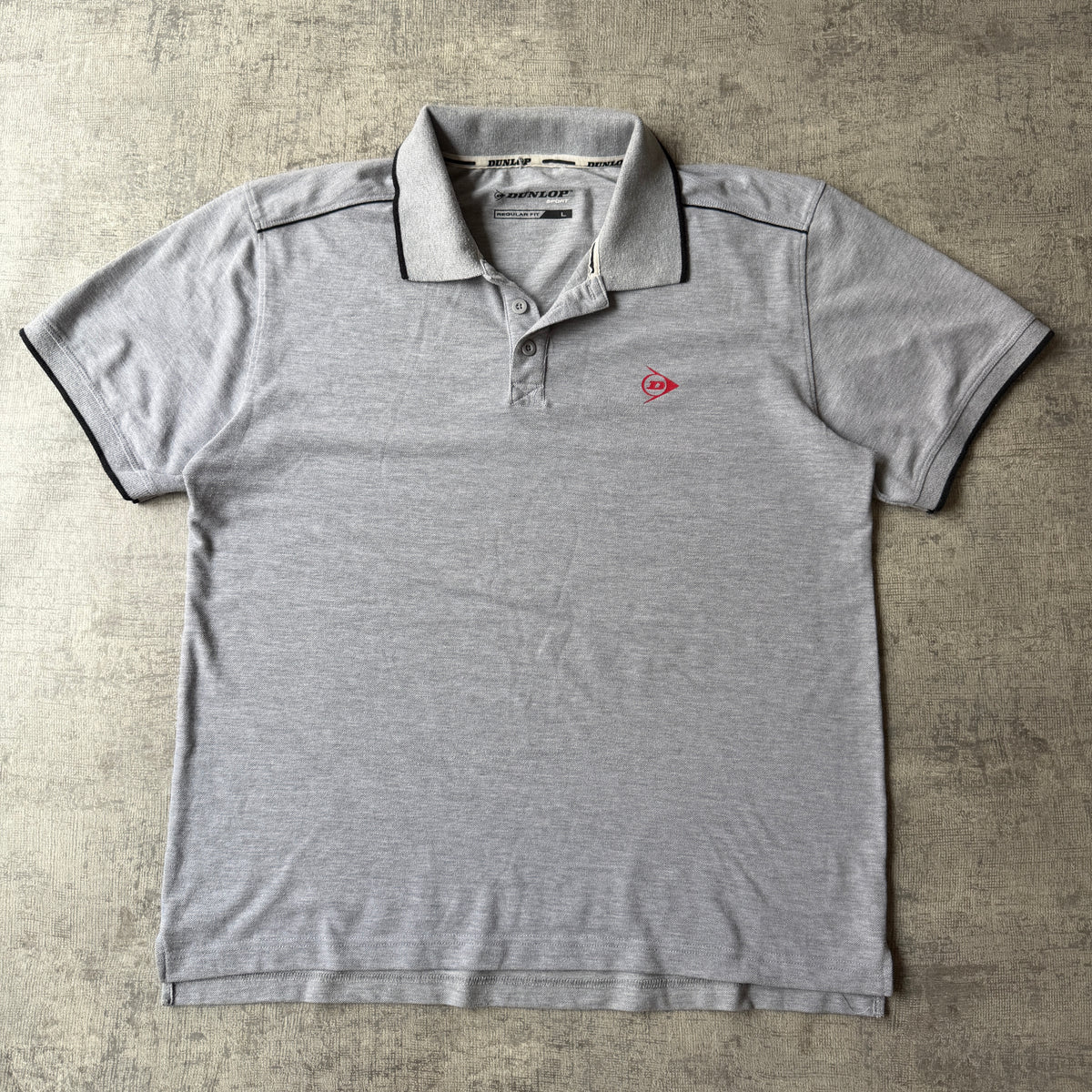 Dunlop Sport Mens Y2K Polo Shirt Size L Mens Grey              -B64