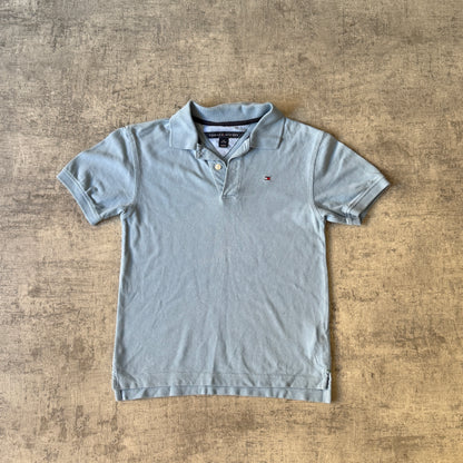 Tommy Hilfiger Womens Pastel Blue Polo Shirt Size S Y2K            -D38