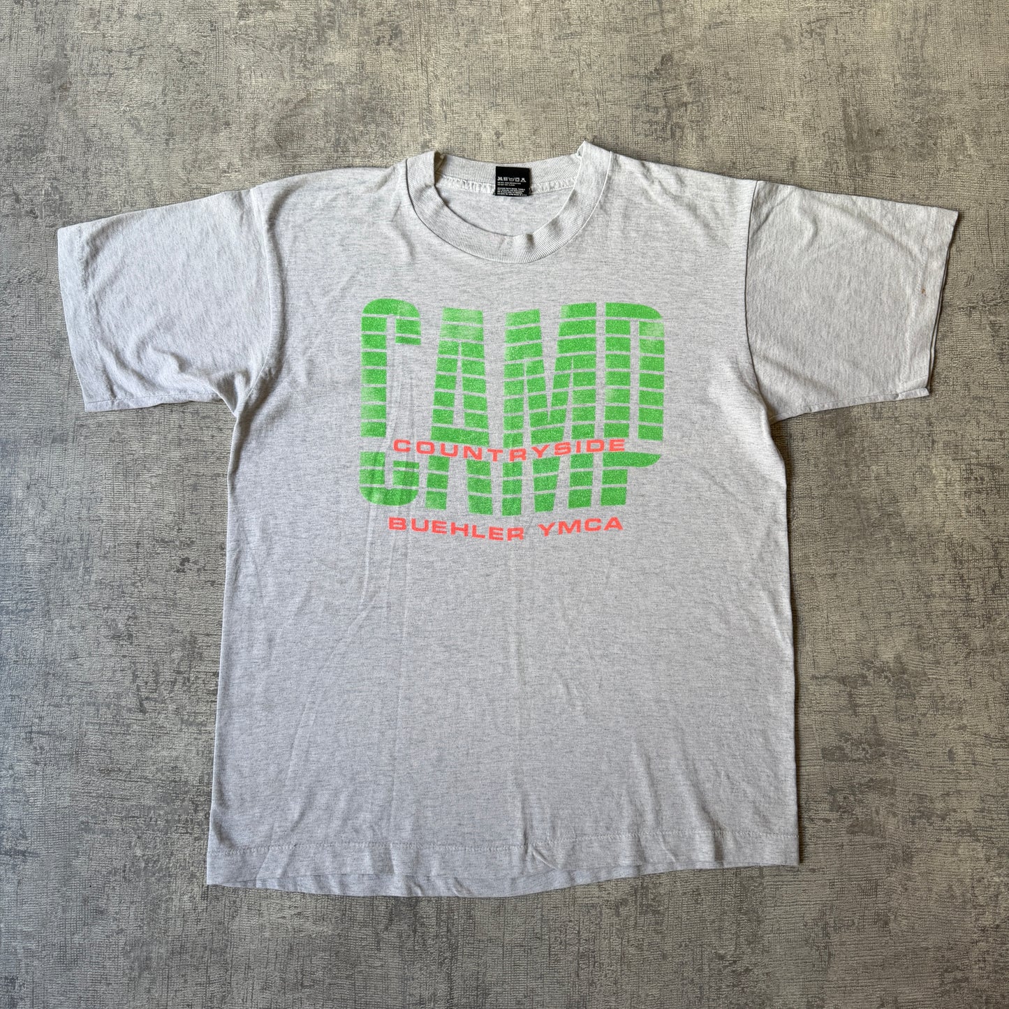 Vintage 80’s Grey “Camp Countryside” T-Shirt Size L Mens Made In USA           -H49