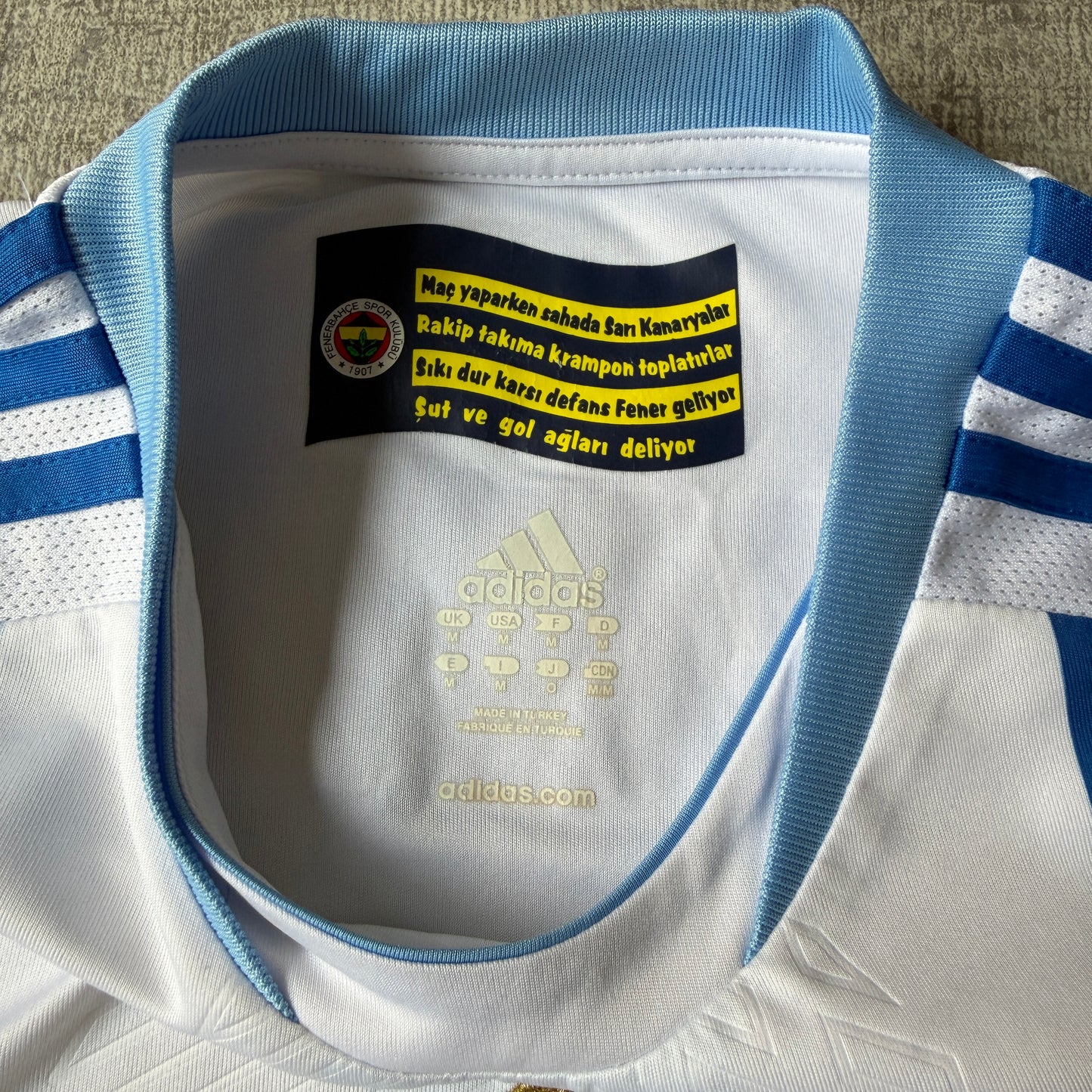 Fenerbahce Turkish League 2011-12 Away Soccer Jersey Size M Mens                   -E21