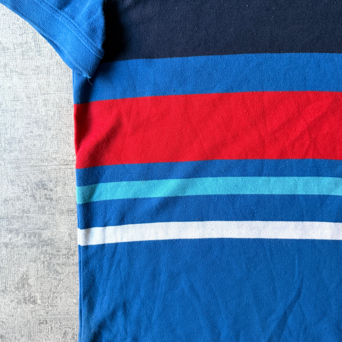 Nautica Y2K Mens Striped Polo Shirt Size L Mens Blue Red          -D52